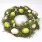 Preview: Eier Osterkranz grün creme. 33cm.