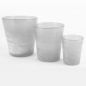 Preview: Tisch Glaskübel weiss sand, konisches Glas, H 13,5cm