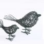 Preview: Vogel aus Drahtgeflecht filigran, Vogel Metall Draht, 23cm