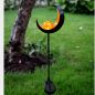 Preview: Gartendeko LED Solarstab Mond Glaskugel