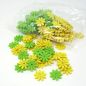 Preview: Kleine Filzblumen zum streuen, gelb und grün sortiert, 144 Stück