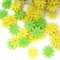 Preview: Kleine Filzblumen zum streuen, gelb und grün sortiert, 144 Stück