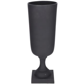 Schwarz matte Pokalvase