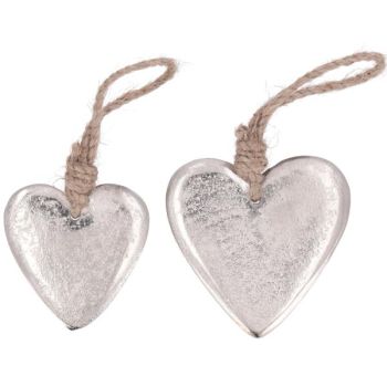 Herzen Silber mit Hänger, 8cm, 12 Stück