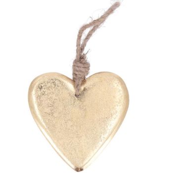 Herzen Goldfarben mit Strickhänger
