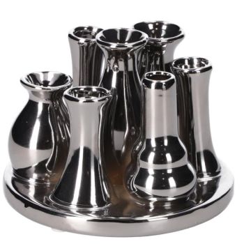 Keramik Blumenvasen x7 in silber