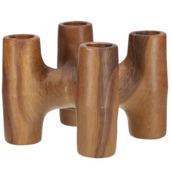 Brauner Kerzenhalter X4