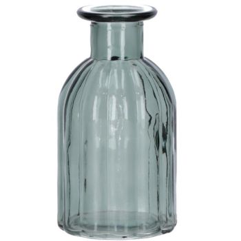 Grüne Rillenvasen, Höhe 14cm