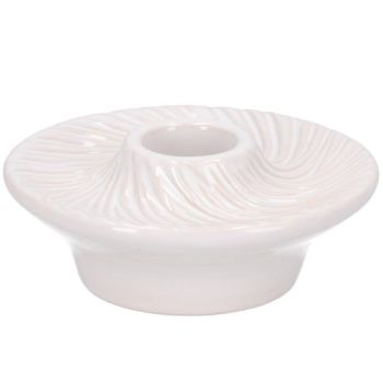 Weisser Rondelle Kerzenhalter