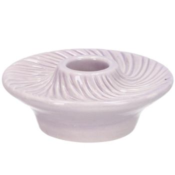 Kerzenhalter Rondelle flieder grau, 2 Stück