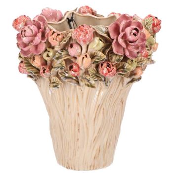 Vase Flowers aus Porzellan glasiert