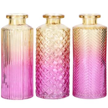12 Stück Pink gelbe Flaschenvasen