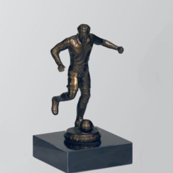 Fußballer Pokal Figur mit persönlichen Text