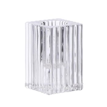 Eckige Kerzenhalter Rille, 3 Stück