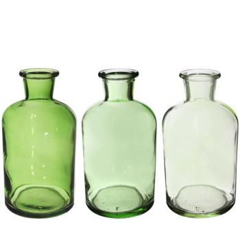 Vasen in 3 Grüntönen, 12 Stück