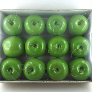 Kunstobst Apfel grün Glanz. 7cm. 12 Stück