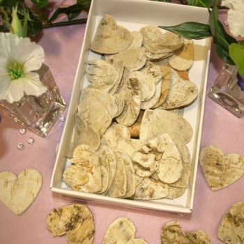 Birkenherzen 4cm, Herzen Tisch Streudeko. 50 Stück