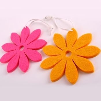 Deko Anhänger Filz pink und orange. 8cm. 12 Stück