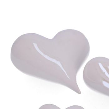 Herzen in Weiß aus Keramik. 2 Stück