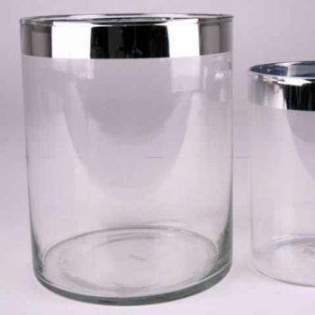 Zylinder Silberrand Glas