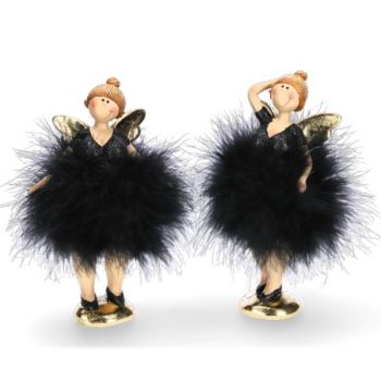 Engel Figuren mit Kleid aus Federn. 2 Modelle