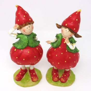 Figuren Erdbeere Junge und Mädchen. 2 Modelle