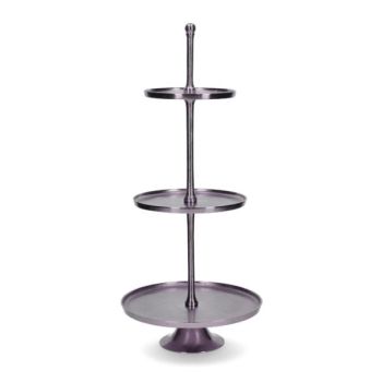 Etagere Metall 3-stöckig, Aubergine.