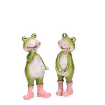 Frosch Figuren 2 Modelle, Rosa Gummistiefel.