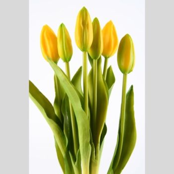 Künstlicher Tulpen Bund X6 gelb. 45cm