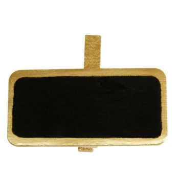Goldfarbene Holztäfelchen mit Klammer