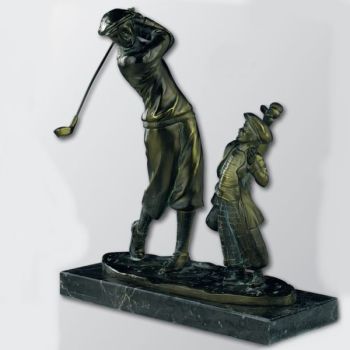 Golf Figur, Trophäen Metallguss