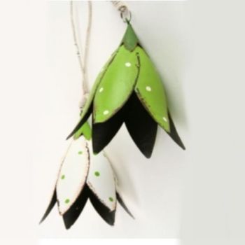 Deko Hänger Blüten, grün und weiss sortiert, 2 Modelle