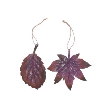 Herbstblätter mit Hänger, Violett. 6 Stück
