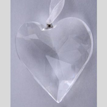 Bleikristall Herzen mit Hänger. 6 Stück