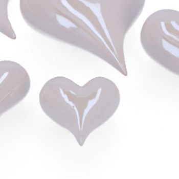 Weisse Herzen aus Keramik. 8 Stück