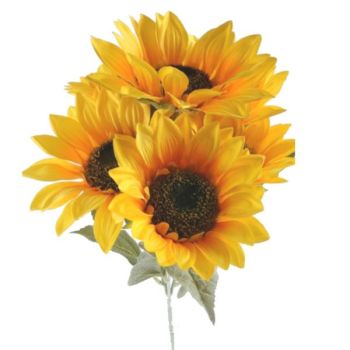 Künstliche Sonnenblumen mit 7 Blüten. 45cm