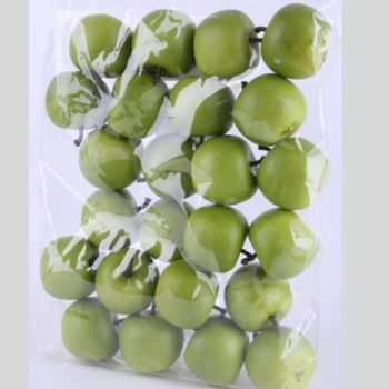 Deko Äpfel grün natur. 4cm. 24 Stück