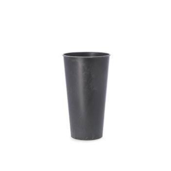 Kunststoff Vase Schwarz. 33 cm.