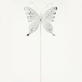 Blech Schmetterlinge am Stab aus Metall, 62cm, 3 Stück