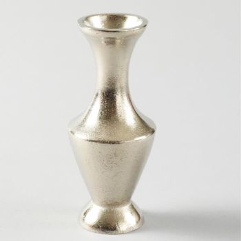 Metall Vase Silber, stilvolle und edle Form, 16cm