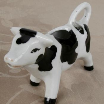 Frühstück Porzellan Milchkännchen, Kuh Figur, 14cm