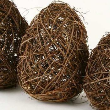 Großes Natur Osterei, Weiden Geflecht, 30 cm
