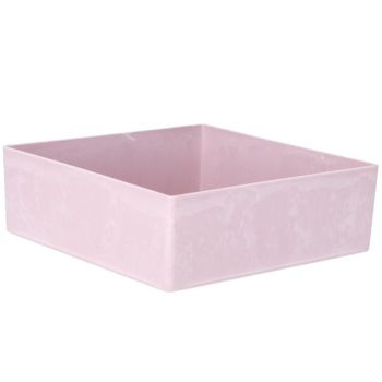 Quadratisches Tablett rosafarben marmoriert