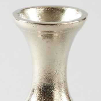 Metall Vase Silber, stilvolle und edle Form, 16cm