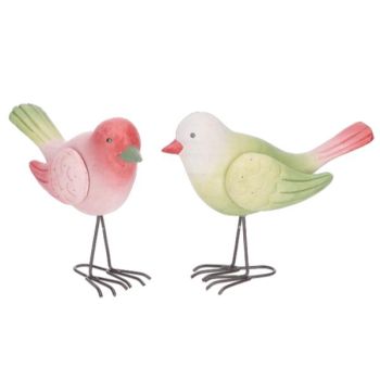 Vogel Figuren Frühling, Pink Grün sortiert.