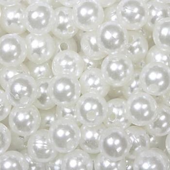 Weiße Deko Perlen aus Kunststoff