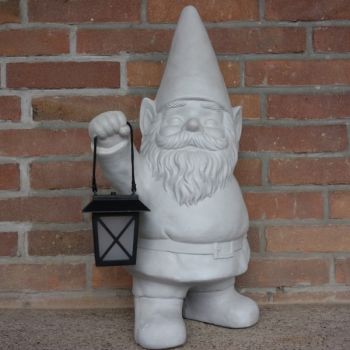 Gartenzwerg mit Solarlaterne, Figur Gnom. 53 cm.
