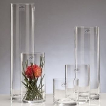Zylinder Blumenvase Glas Höhe 30 cm.