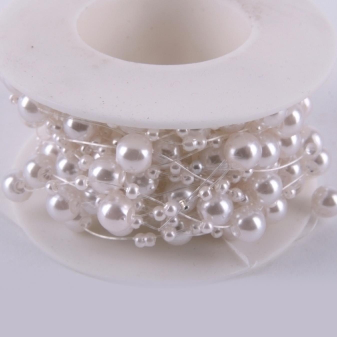 8mm+3mm Perlen Girlande Perlen Schnur Seil Hochzeit Wandbehang Trimmen Dekor Diy 