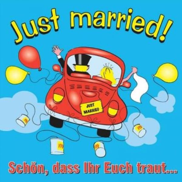 Just Married, Glückwunsch Hochzeit. 50 cm.